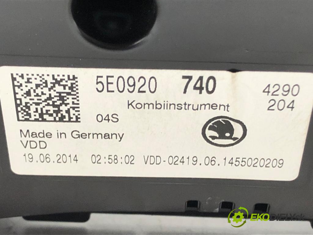 SKODA OCTAVIA III (5E3, NL3, NR3) 2012 - 2022    1.8 TSI 132 kW [180 KM] benzyna 2012 - 2022  Prístrojovka 5E0920740 (Prístrojové dosky, displeje)