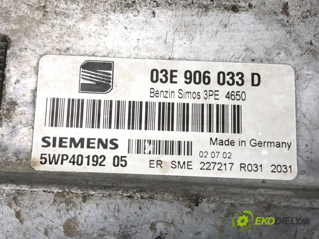 SEAT IBIZA III (6L1) 2002 - 2009    1.2 47 kW [64 KM] benzyna 2002 - 2006  riadiaca jednotka Motor 03E906033D (Riadiace jednotky)