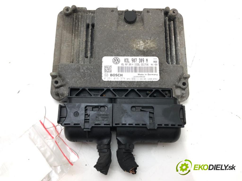 VW GOLF VI (5K1) 2008 - 2014    2.0 TDI 103 kW [140 KM] olej napędowy 2008 - 2013  riadiaca jednotka Motor 03L907309N 0281016374 (Riadiace jednotky)