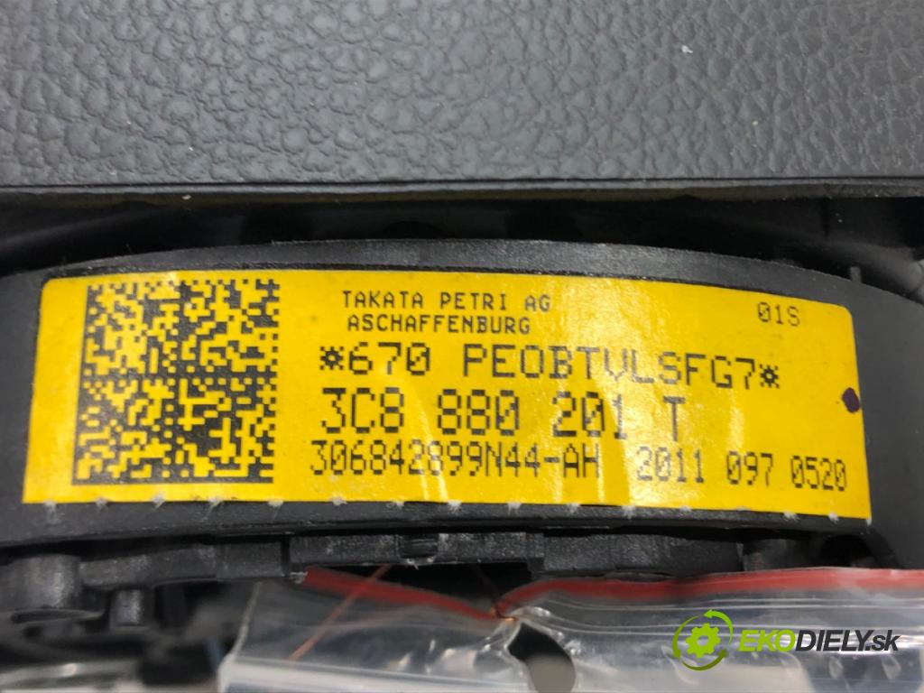 VW GOLF VI (5K1) 2008 - 2014    2.0 TDI 103 kW [140 KM] olej napędowy 2008 - 2013  AirBag volantu 3C8880201T (Airbagy)