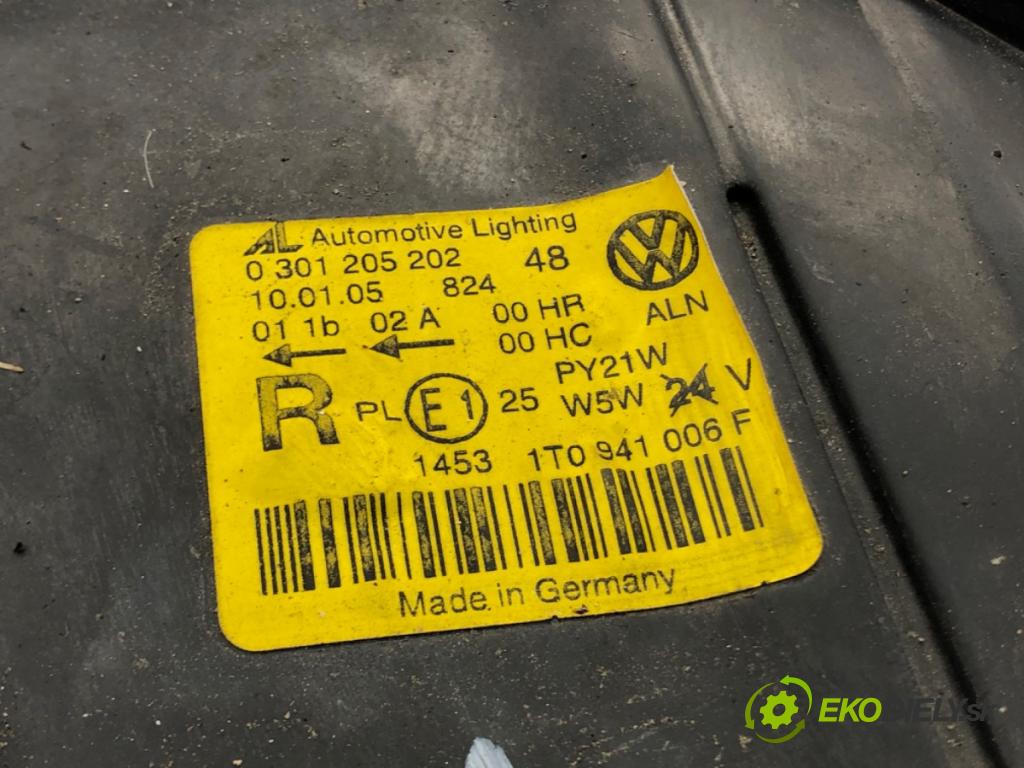 VW TOURAN (1T1, 1T2) 2003 - 2010    2.0 TDI 103 kW [140 KM] olej napędowy 2005 - 2010  Svetlomet pravy predný 1T0941006F