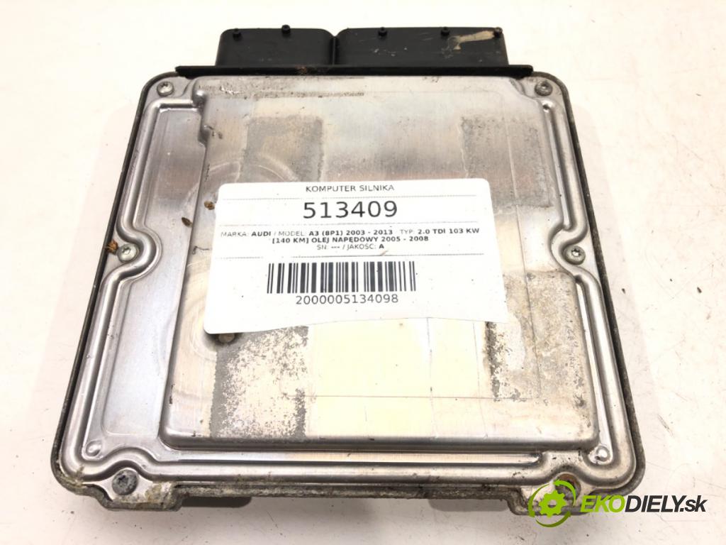 AUDI A3 (8P1) 2003 - 2013    2.0 TDI 103 kW [140 KM] olej napędowy 2005 - 2008  riadiaca jednotka Motor 03G906016G (Riadiace jednotky)