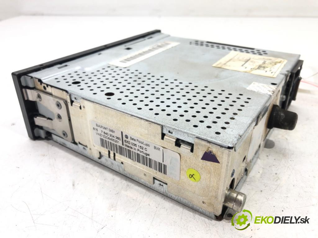 VW POLO (9N_, 9A_) 2001 - 2014    1.4 16V 55 kW [75 KM] benzyna 2001 - 2008  RADIO 6X0035152C (Audio zariadenia)