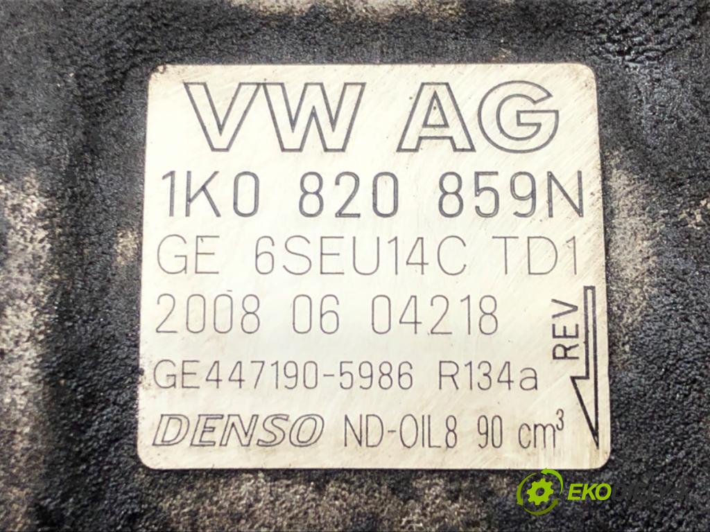 VW GOLF V (1K1) 2003 - 2010    1.4 TSI 90 kW [122 KM] benzyna 2007 - 2008  Kompresor klimatizácie 1K0820859N (Kompresory klimatizácie)