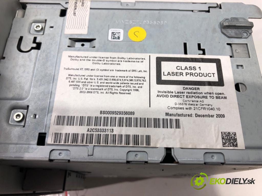 VW PASSAT B6 Variant (3C5) 2005 - 2011    1.9 TDI 77 kW [105 KM] olej napędowy 2005 - 2010  RADIO Navigácia 1T0035680A (Audio zariadenia)