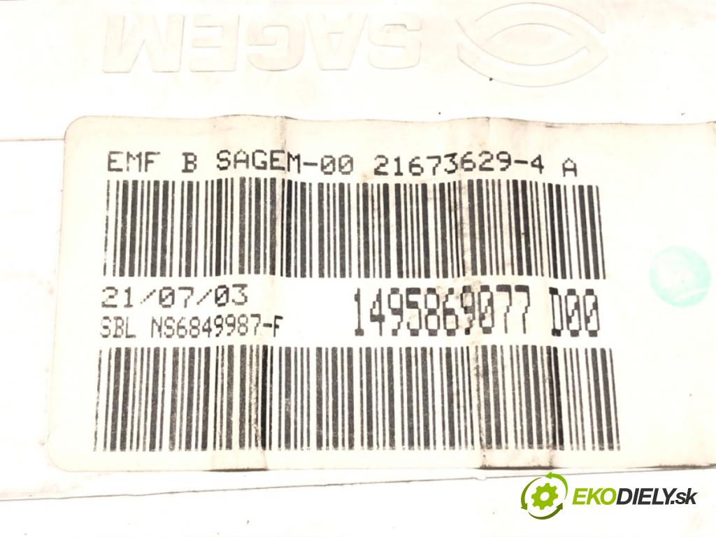 PEUGEOT 807 Van (EB_) 2002 - 2022    2.0 HDi (EBRHMEF) 79 kW [107 KM] olej napędowy 200  Dislpej 1495869077 (Prístrojové dosky, displeje)