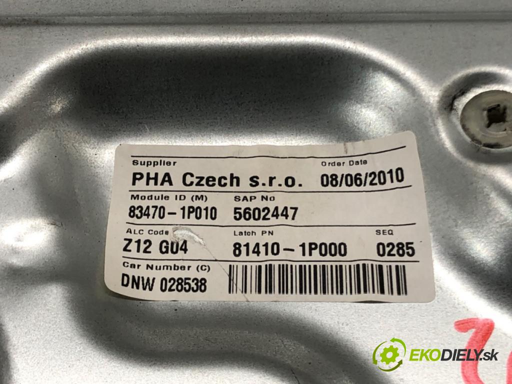 KIA VENGA (YN) 2010 - 2022    1.6 CRDi 115 85 kW [116 KM] olej napędowy 2010 - 2  mechanismus okna levý zadní část 83470-1P010