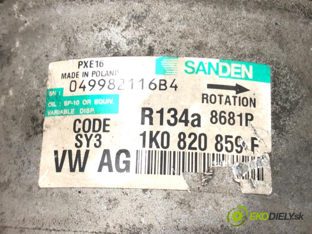 VW PASSAT B6 Variant (3C5) 2005 - 2011    2.0 TDI 103 kW [140 KM] olej napędowy 2005 - 2009  Kompresor klimatizácie 1K0820859F (Kompresory klimatizácie)