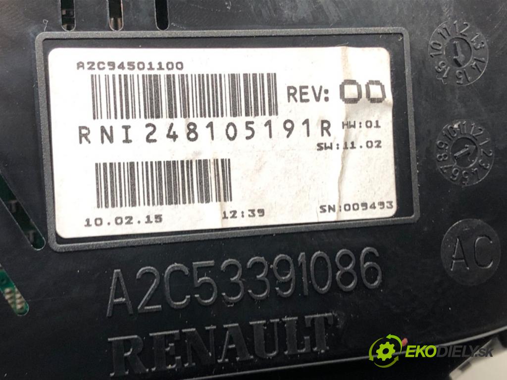 RENAULT FLUENCE (L3_) 2010 - 2022    1.6 16V (L304, L305, L30H) 82 kW [111 KM] benzyna   Prístrojovka 248105191R (Prístrojové dosky, displeje)