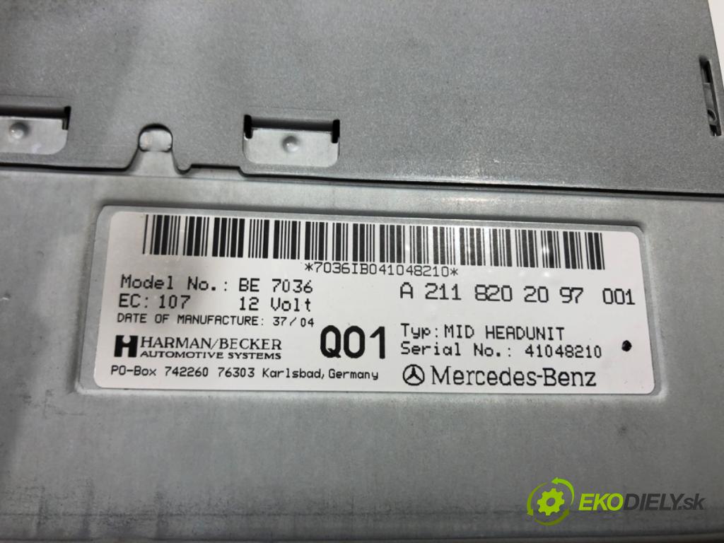 MERCEDES-BENZ KLASA E (W211) 2002 - 2009    E 270 CDI (211.016) 130 kW [177 KM] olej napędowy   RADIO A2118202097 (Audio zariadenia)