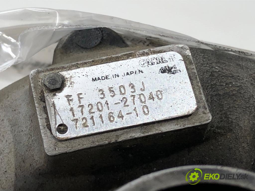 TOYOTA RAV 4 II (_A2_) 2000 - 2005    2.0 D 4WD (CLA20_, CLA21_) 85 kW [116 KM] olej nap  Turbodúchadlo,turbo 17201-27040 (Turbodúchadlá (kompletné))