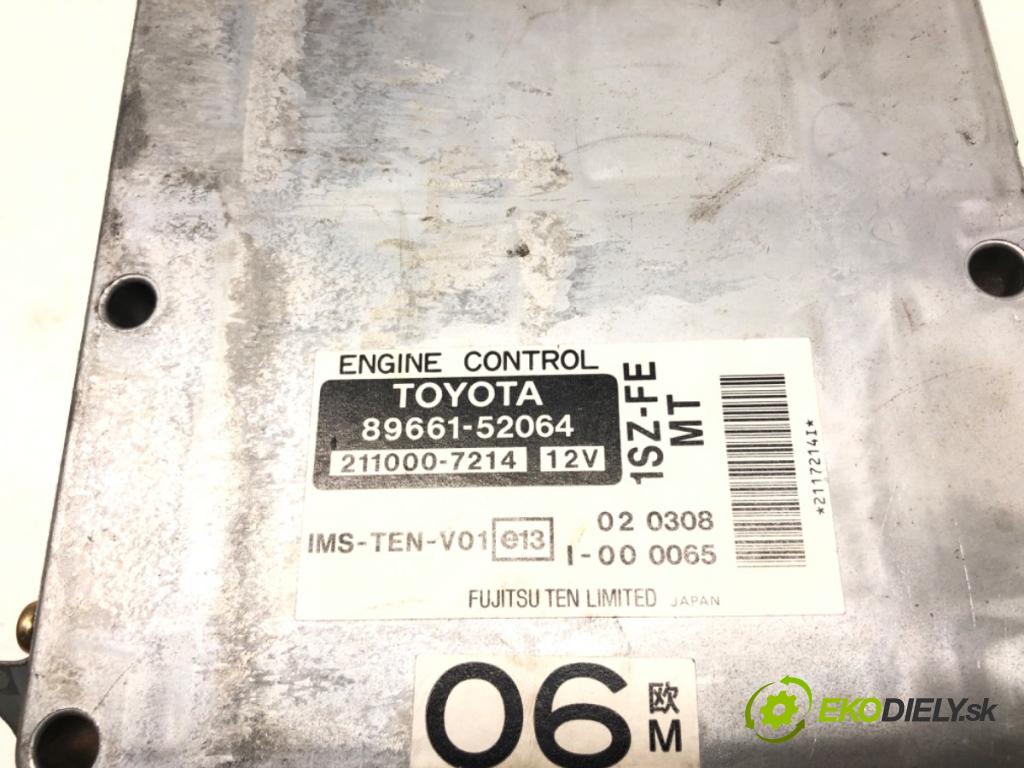 TOYOTA YARIS (_P1_) 1999 - 2005    1.0 (SCP10_) 50 kW [68 KM] benzyna 1999 - 2005  riadiaca jednotka Motor 89661-52064 (Riadiace jednotky)