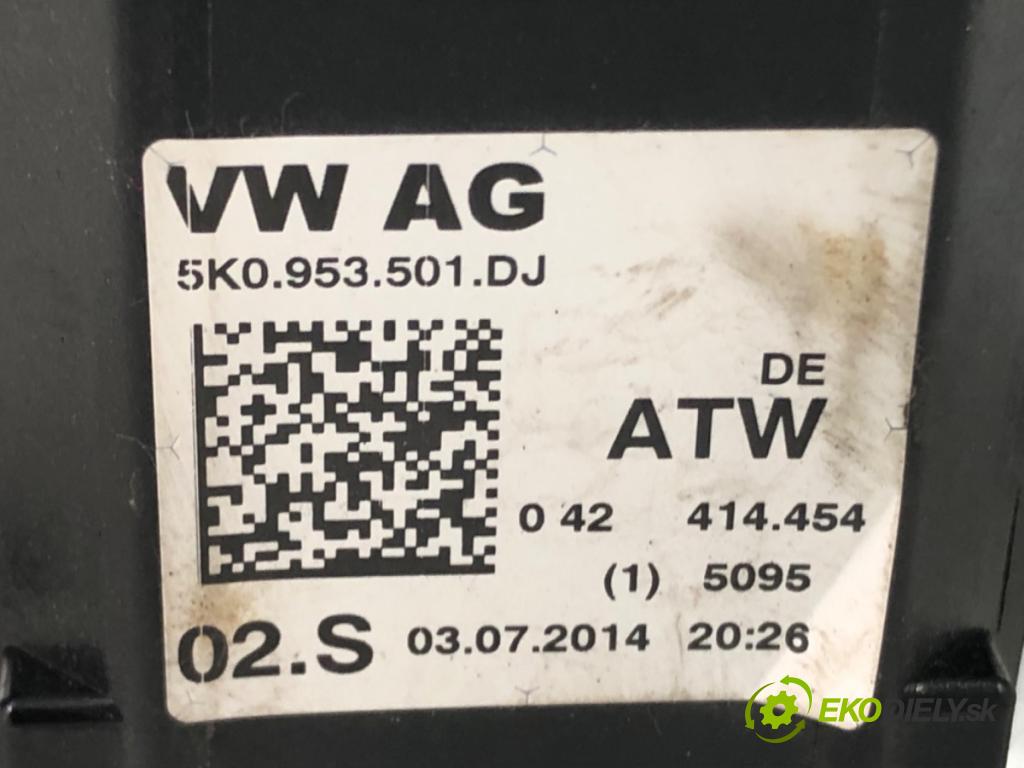 VW TOURAN (1T3) 2010 - 2015    1.6 TDI 77 kW [105 KM] olej napędowy 2010 - 2015  Prepínač kombinovaný 5K0953501DJ (Prepínače, spínače, tlačidlá a ovládače kúrenia)