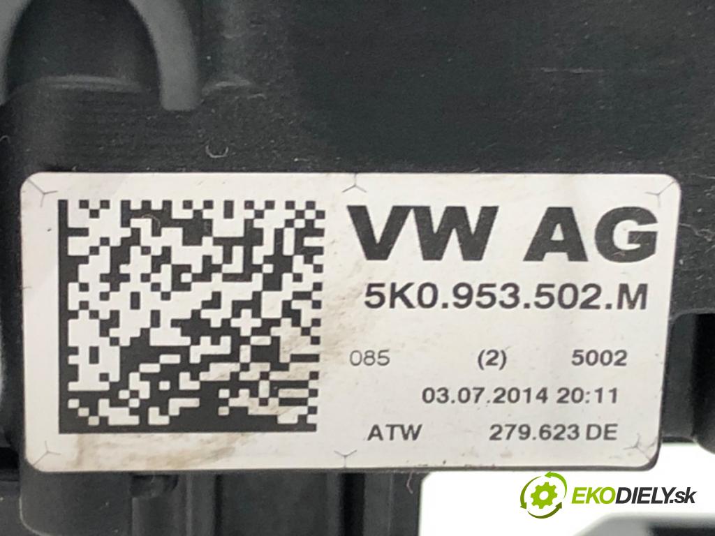 VW TOURAN (1T3) 2010 - 2015    1.6 TDI 77 kW [105 KM] olej napędowy 2010 - 2015  Prepínač kombinovaný 5K0953501DJ (Prepínače, spínače, tlačidlá a ovládače kúrenia)