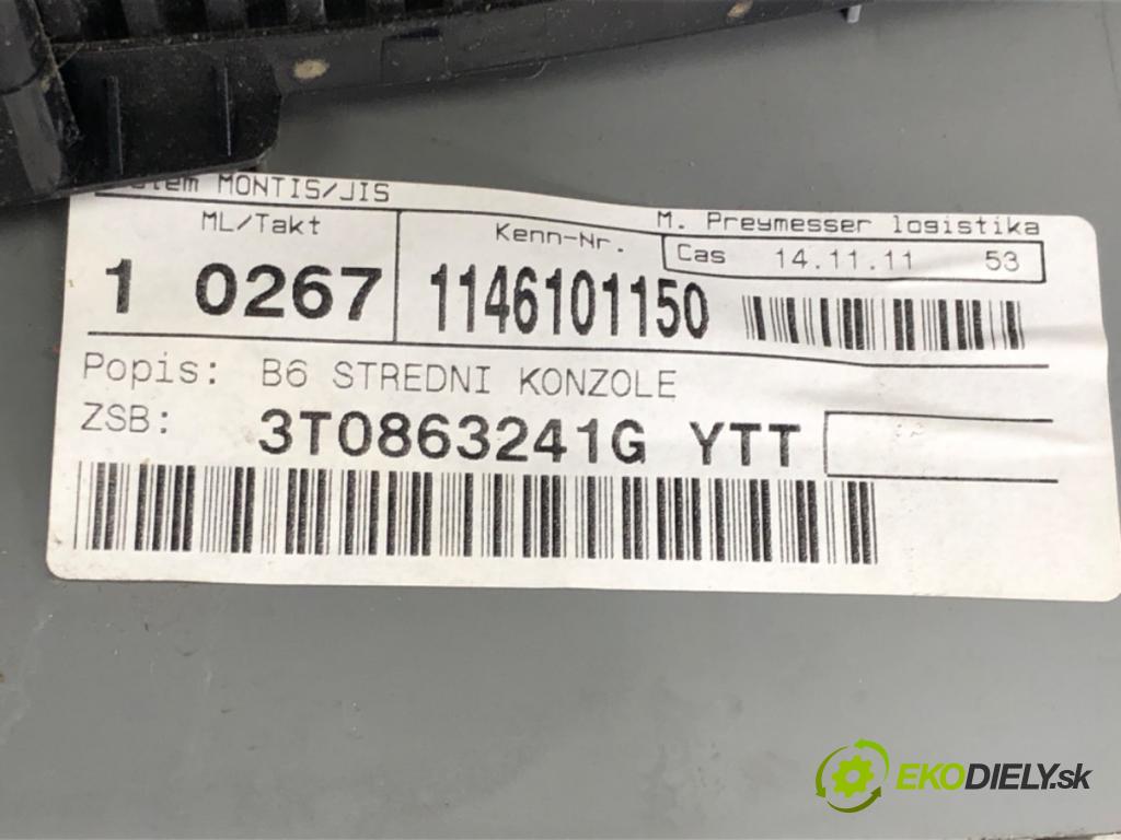 SKODA SUPERB II Kombi (3T5) 2009 - 2015    2.0 TDI 103 kW [140 KM] olej napędowy 2009 - 2010  Tunel stredový  (Stredový tunel / panel)