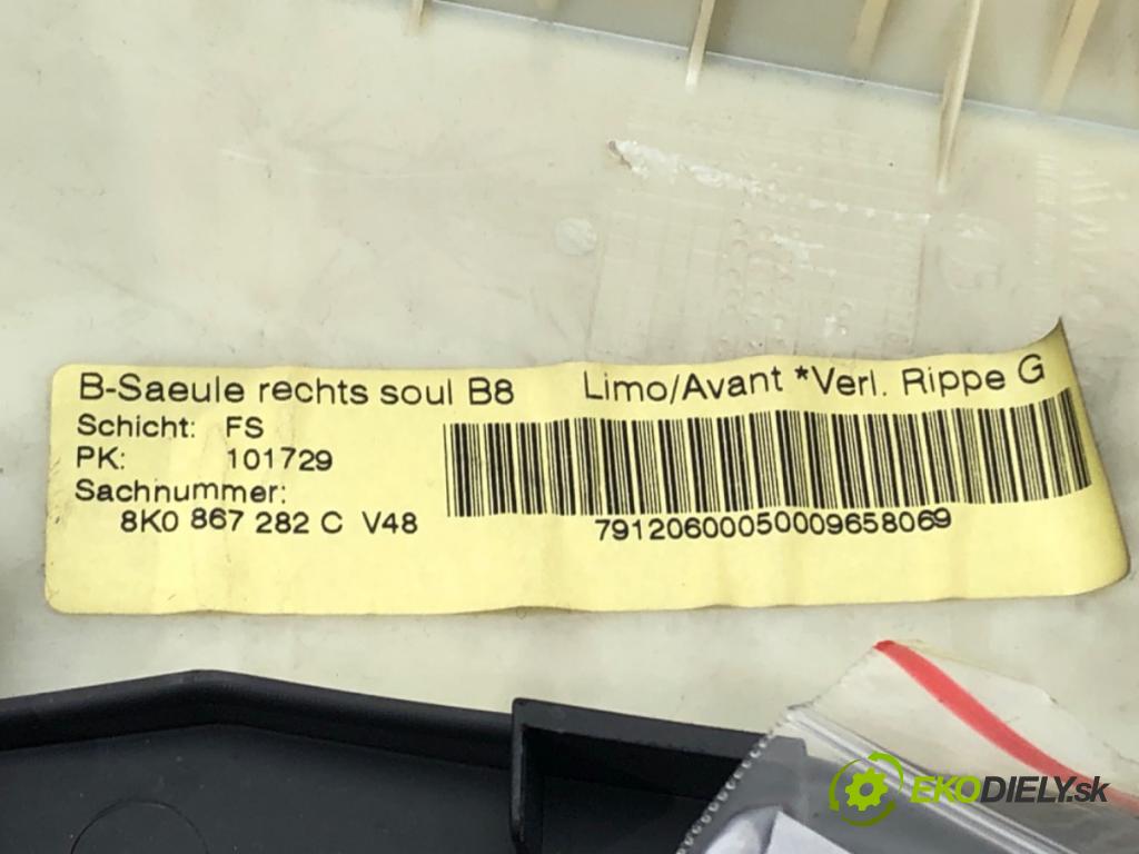 AUDI A4 B8 (8K2) 2007 - 2015    S4 quattro 245 kW [333 KM] benzyna 2008 - 2015  Clona stĺpika pravá 8K0867282C