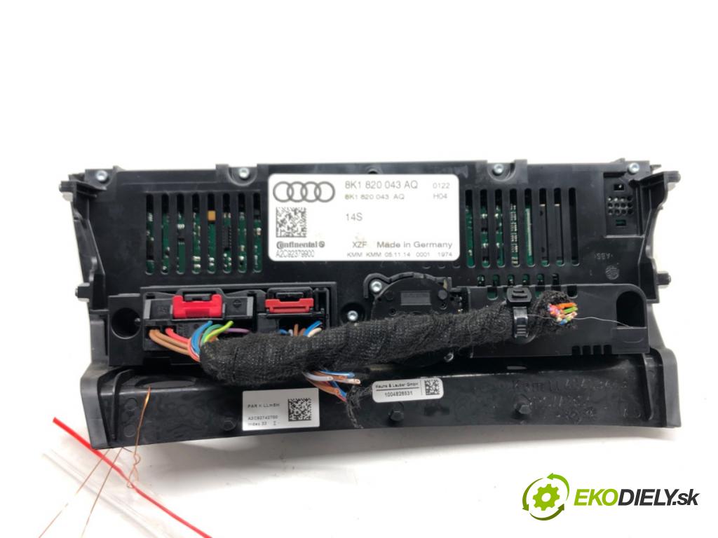 AUDI A4 B8 (8K2) 2007 - 2015    2.0 TFSI quattro 165 kW [224 KM] benzyna 2013 - 20  Panel ovládania kúrenia 8K1820043AQ (Prepínače, spínače, tlačidlá a ovládače kúrenia)