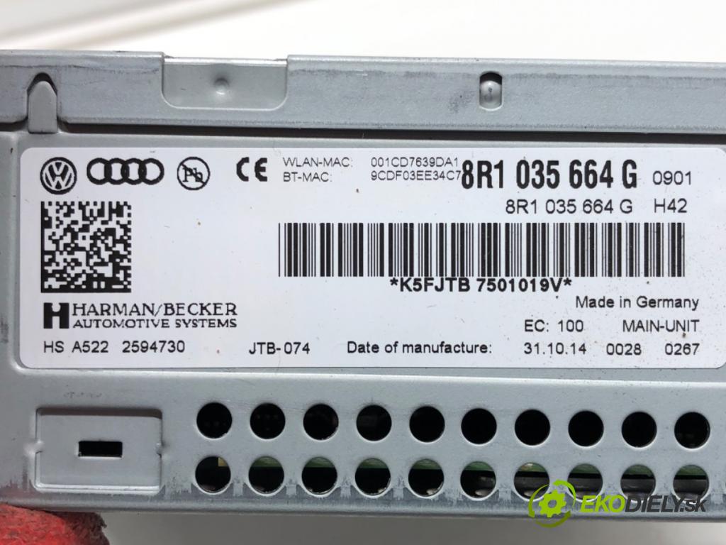 AUDI A4 B8 (8K2) 2007 - 2015    2.0 TFSI quattro 165 kW [224 KM] benzyna 2013 - 20  RADIO 8R1035664G (Audio zariadenia)