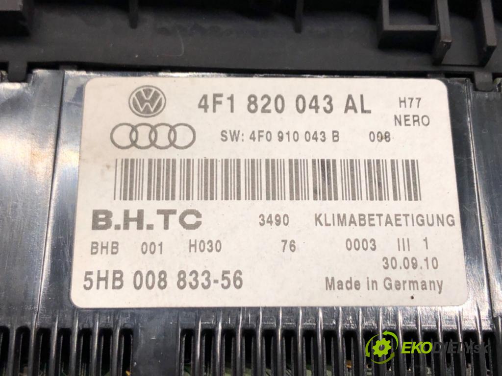 AUDI A6 C6 Avant (4F5) 2004 - 2011    2.0 TDI 125 kW [170 KM] olej napędowy 2008 - 2011  Panel ovládania kúrenia 4F1820043AL (Prepínače, spínače, tlačidlá a ovládače kúrenia)