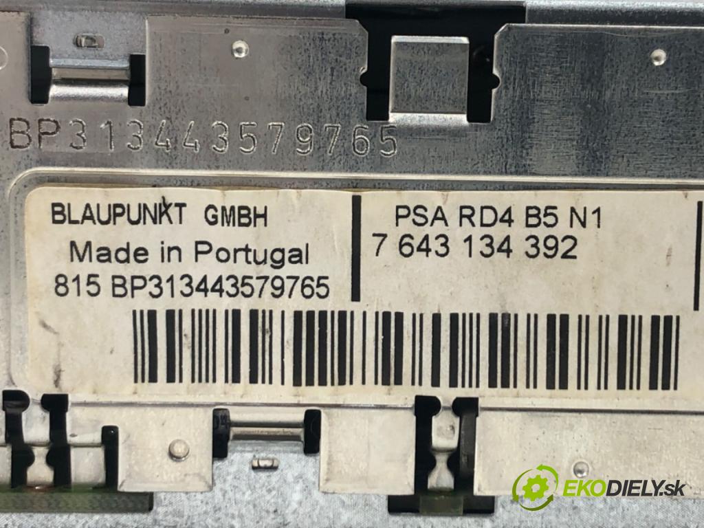 CITROEN C4 I (LC_) 2004 - 2014    1.6 16V 80 kW [109 KM] benzyna 2004 - 2011  RADIO RD4B5N1 7643134392 (Audio zariadenia)