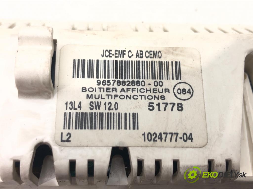 CITROEN C4 I (LC_) 2004 - 2014    1.6 16V 80 kW [109 KM] benzyna 2004 - 2011  Dislpej 9657882880 (Prístrojové dosky, displeje)