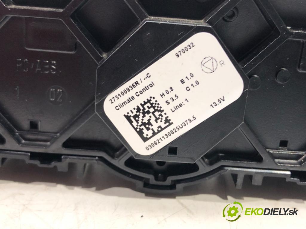 RENAULT CLIO V (B7_) 2019 - 2022    TCe 90 (B7MT) 67 kW [91 KM] benzyna 2020 - 2022  Panel ovládania kúrenia 275100936R (Prepínače, spínače, tlačidlá a ovládače kúrenia)