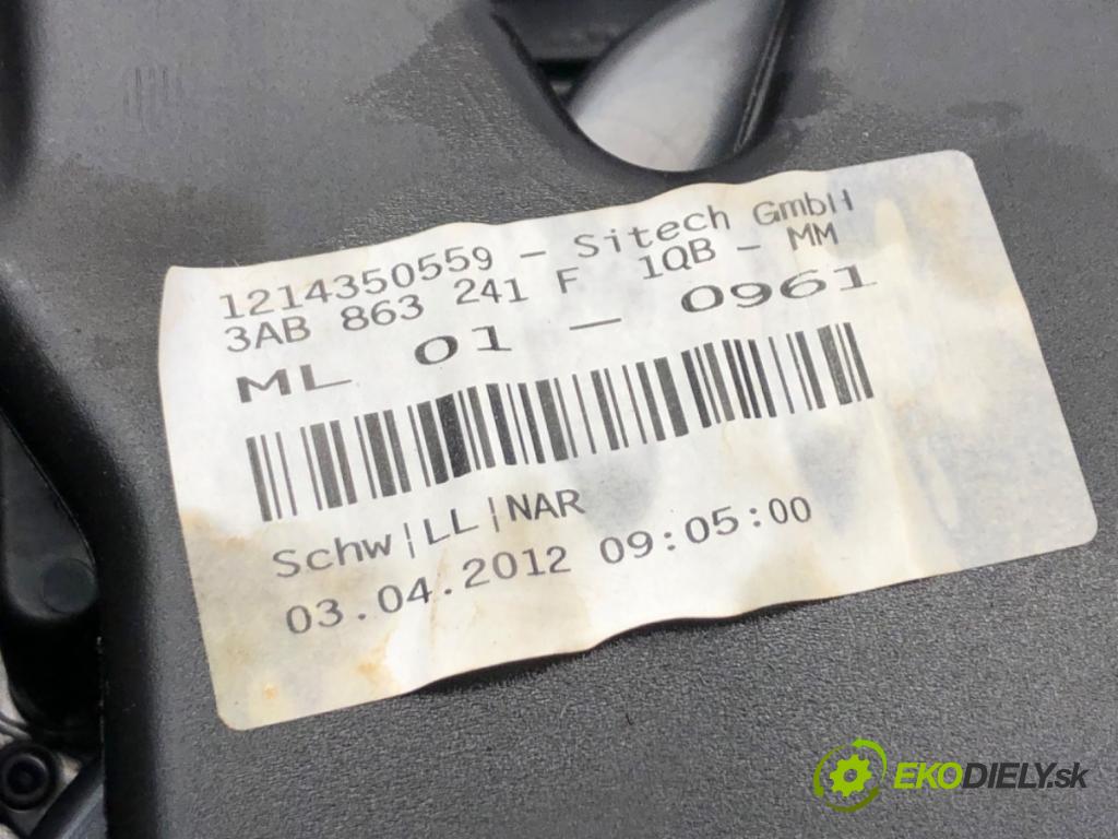 VW CC B7 (358) 2011 - 2016    2.0 TFSI 147 kW [200 KM] benzyna 2011 - 2016  Lakťová opierka 3AB863241F (Lakťové opierky)