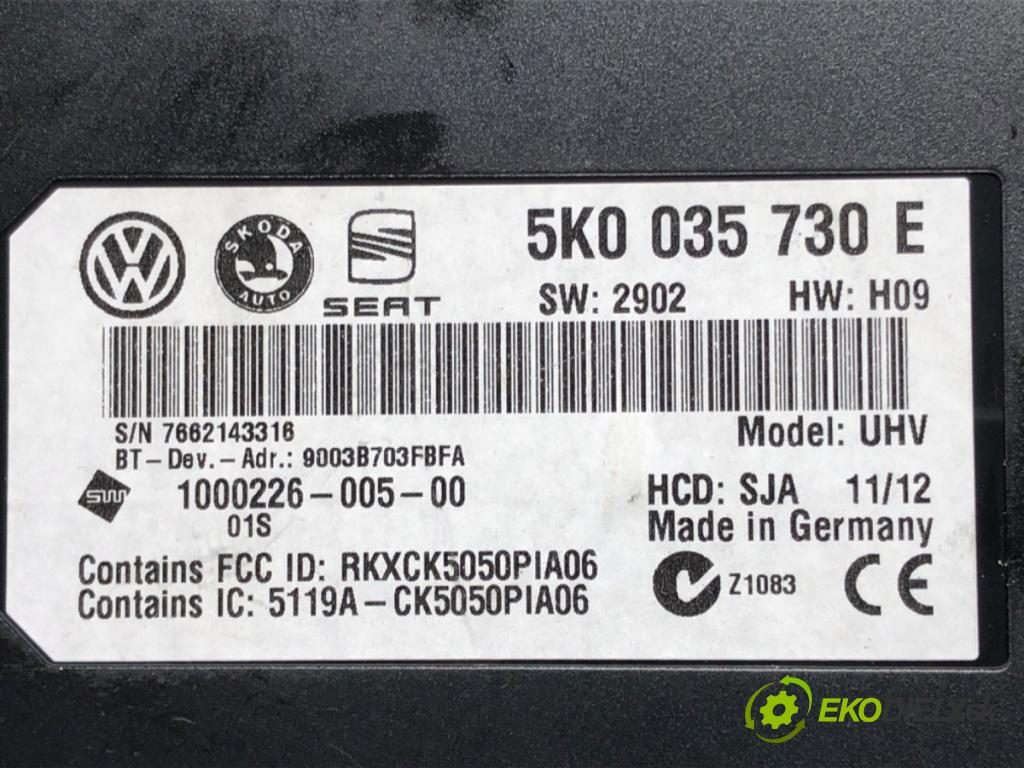 VW CC B7 (358) 2011 - 2016    2.0 TFSI 147 kW [200 KM] benzyna 2011 - 2016  Modul BLUETOOTH 5K0035730E (Ostatné)