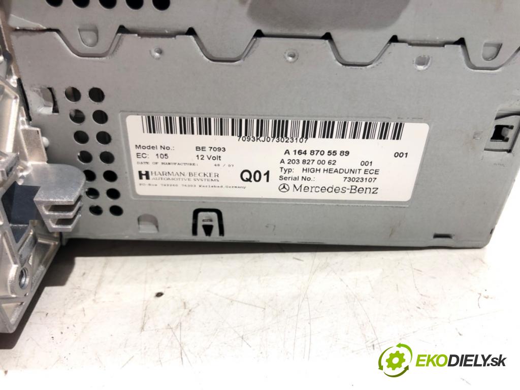 MERCEDES-BENZ KLASA M (W164) 2005 - 2012    ML 420 CDI 4-matic (164.128) 225 kW [306 KM] olej   RADIO A1648705589 (Audio zariadenia)