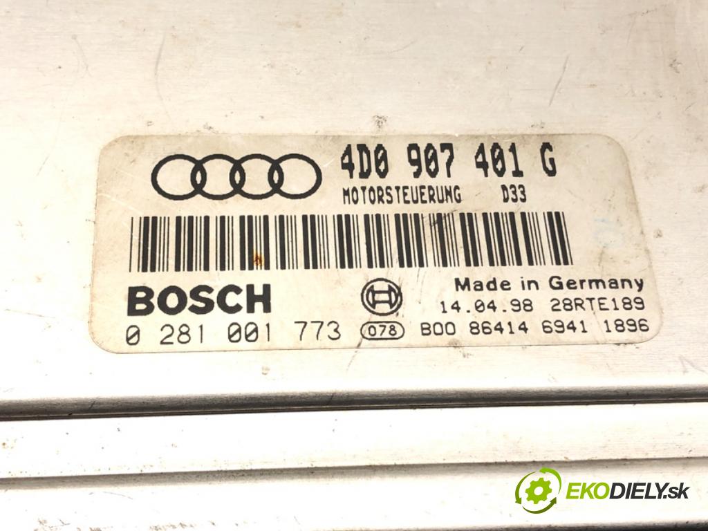 AUDI A8 D2 (4D2, 4D8) 1994 - 2005    2.5 TDI 110 kW [150 KM] olej napędowy 1997 - 2000  riadiaca jednotka Motor 4D0907401G (Riadiace jednotky)