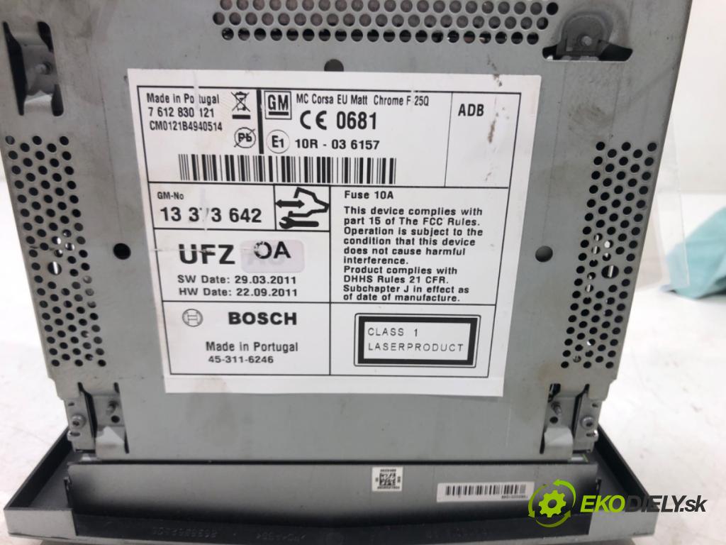 OPEL CORSA D (S07) 2006 - 2014    1.3 CDTI (L08, L68) 70 kW [95 KM] olej napędowy 20  RADIO 13373642 (Audio zariadenia)