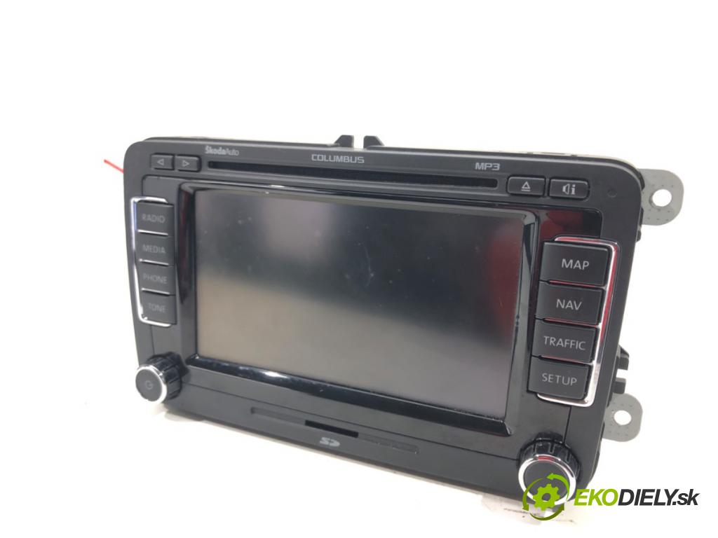 SKODA SUPERB II (3T4) 2008 - 2015    2.0 TDI 125 kW [170 KM] olej napędowy 2008 - 2015  RADIO Navigácia 3T0035680 (Audio zariadenia)