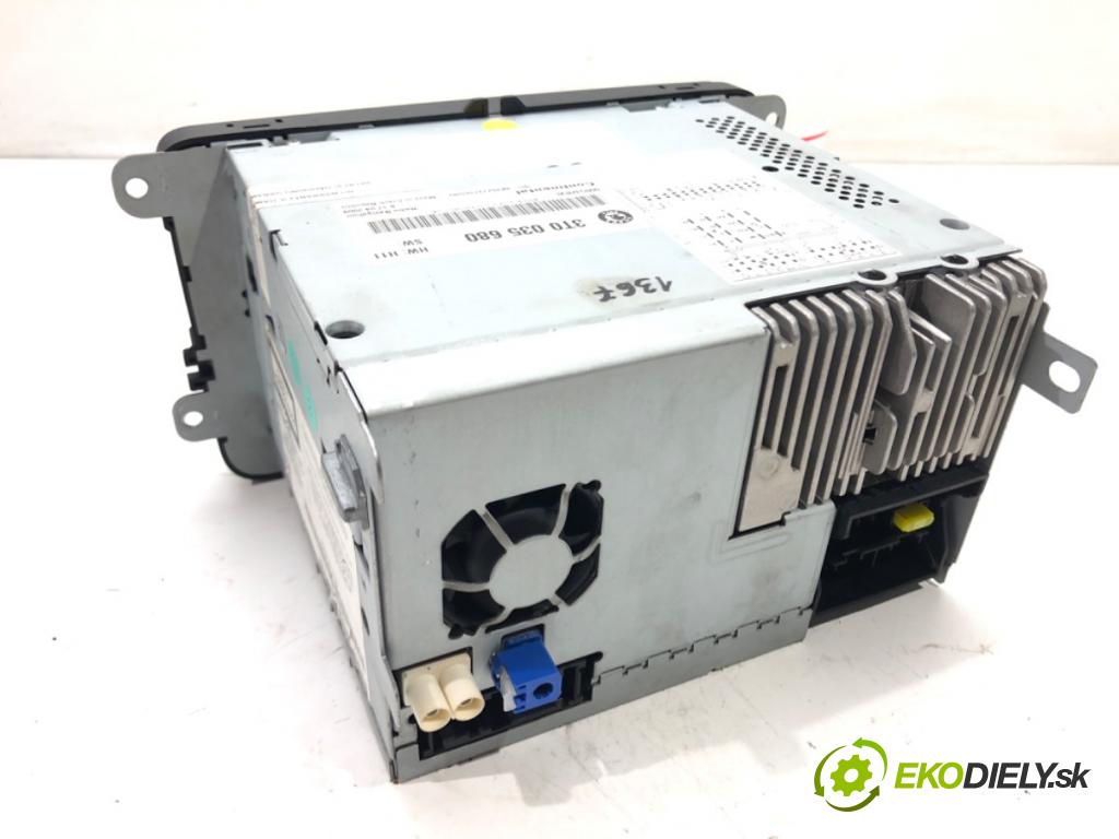 SKODA SUPERB II (3T4) 2008 - 2015    2.0 TDI 125 kW [170 KM] olej napędowy 2008 - 2015  RADIO Navigácia 3T0035680 (Audio zariadenia)