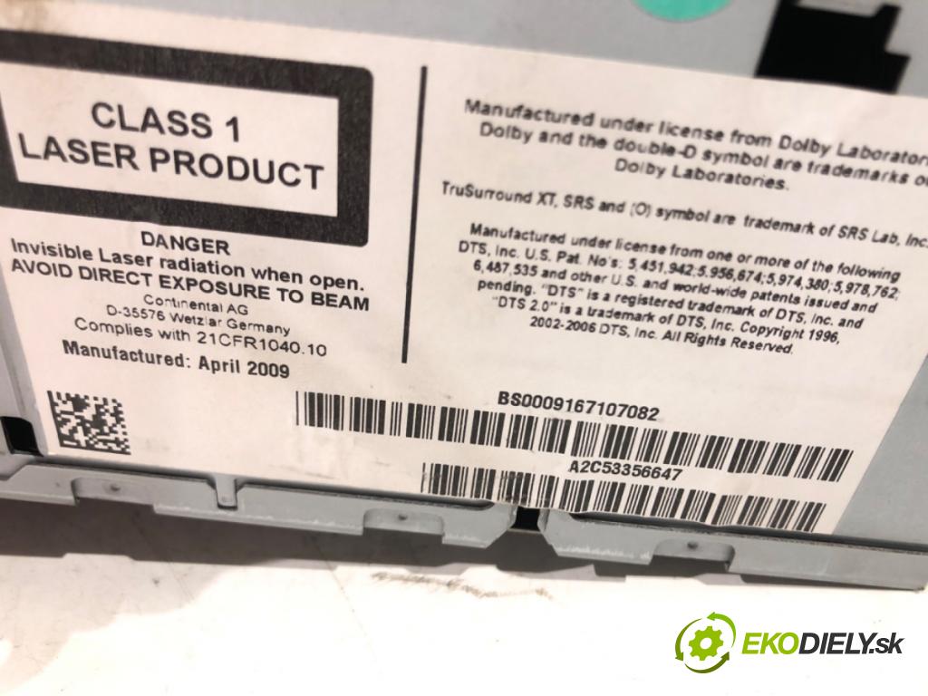 SKODA SUPERB II (3T4) 2008 - 2015    2.0 TDI 125 kW [170 KM] olej napędowy 2008 - 2015  RADIO Navigácia 3T0035680 (Audio zariadenia)