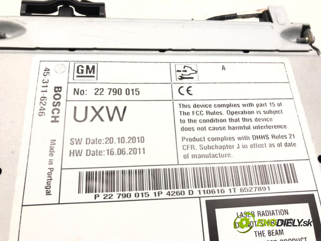 OPEL ASTRA J (P10) 2009 - 2015    1.6 Turbo (68) 132 kW [180 KM] benzyna 2009 - 2015  RADIO 22790015 (Audio zariadenia)