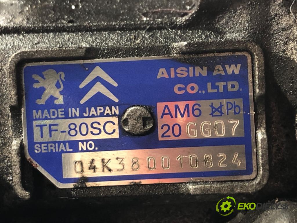 PEUGEOT 607 (9D, 9U) 2000 - 2022    2.7 HDi 24V 150 kW [204 KM] olej napędowy 2004 - 2  Prevodovka 20GG07 9654493480 (Prevodovky)