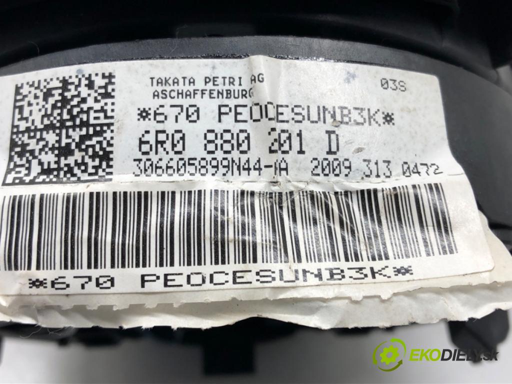 VW POLO V (6R1, 6C1) 2009 - 2022    1.4 (6R1) 63 kW [85 KM] benzyna 2009 - 2014  AirBag volantu 6R0880201D (Airbagy)