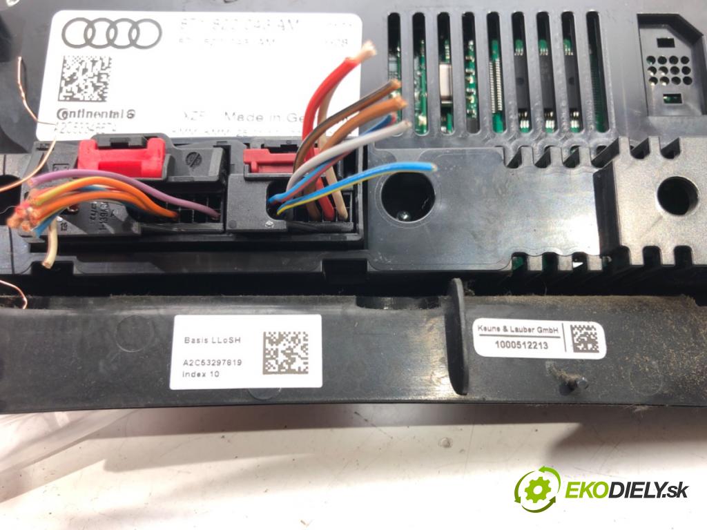 AUDI A4 B8 Avant (8K5) 2007 - 2015    2.0 TDI 105 kW [143 KM] olej napędowy 2008 - 2015  Panel ovládania kúrenia 8T1820043AM (Prepínače, spínače, tlačidlá a ovládače kúrenia)
