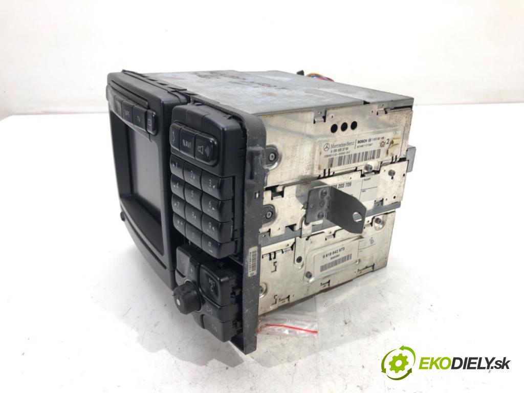 MERCEDES-BENZ KLASA S (W220) 1998 - 2005    S 400 CDI (220.028, 220.128) 184 kW [250 KM] olej   RADIO Navigácia A2208203789 (Audio zariadenia)