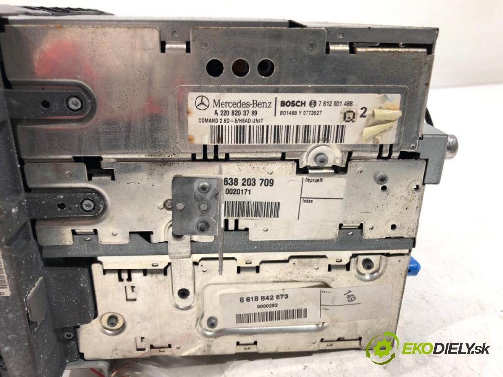 MERCEDES-BENZ KLASA S (W220) 1998 - 2005    S 400 CDI (220.028, 220.128) 184 kW [250 KM] olej   RADIO Navigácia A2208203789 (Audio zariadenia)