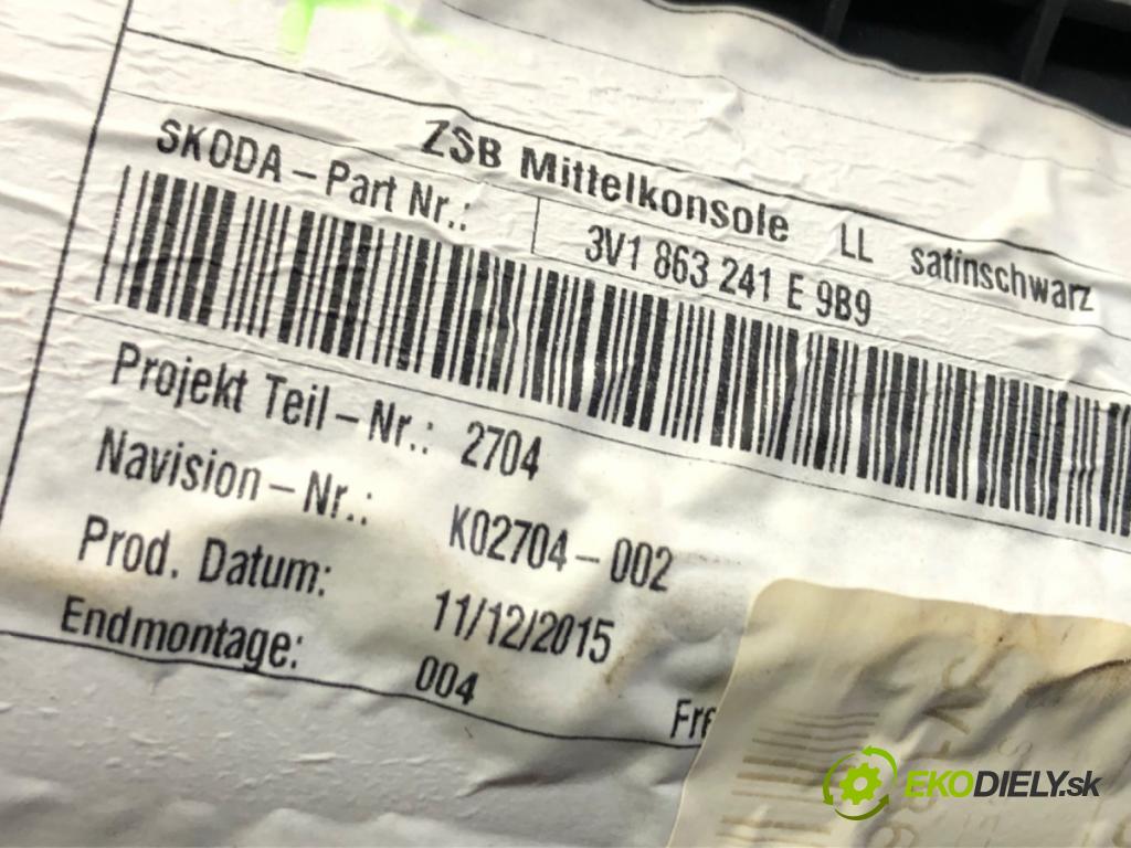 SKODA SUPERB III (3V3) 2015 - 2022    1.4 TSI 110 kW [150 KM] benzyna 2015 - 2022  Tunel stredový 3V1863241E (Stredový tunel / panel)