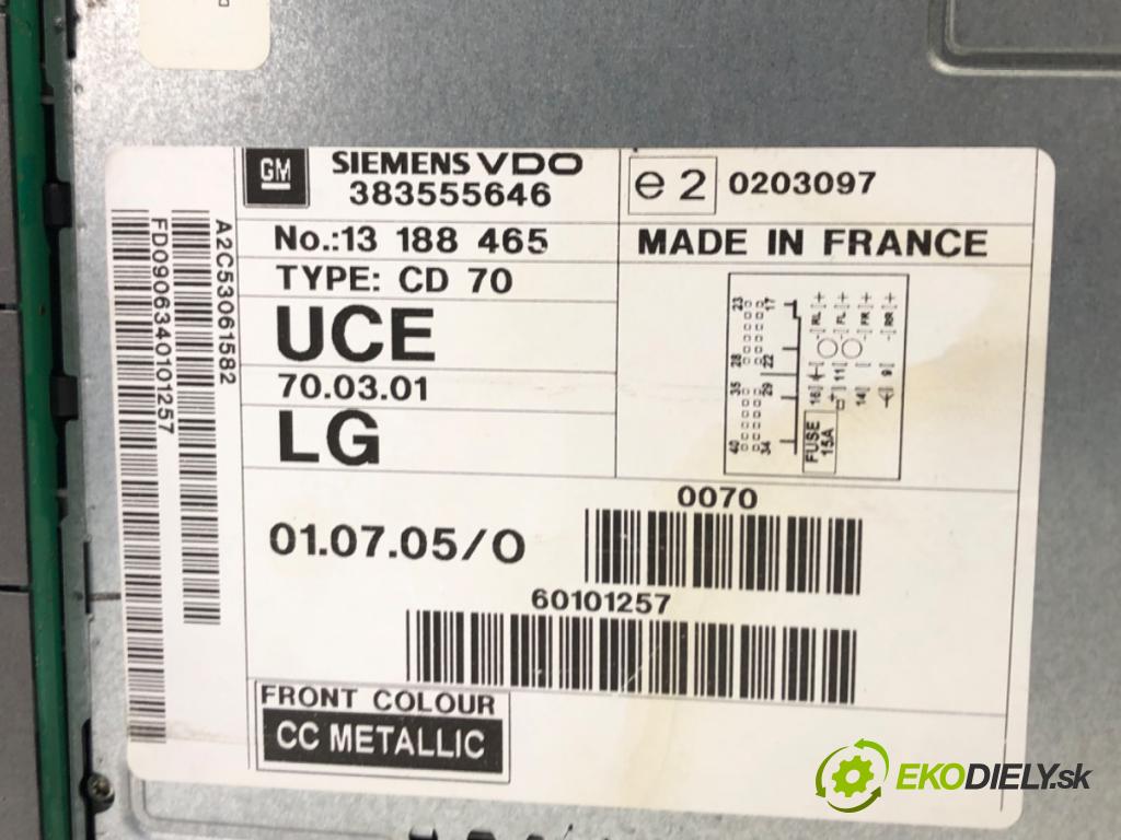 OPEL ZAFIRA B Nadwozie pełne/minivan (A05) 2005 - 2015    1.8 VAN (M75) 103 kW [140 KM] benzyna 2005 - 2015  RADIO 13188465 (Audio zariadenia)