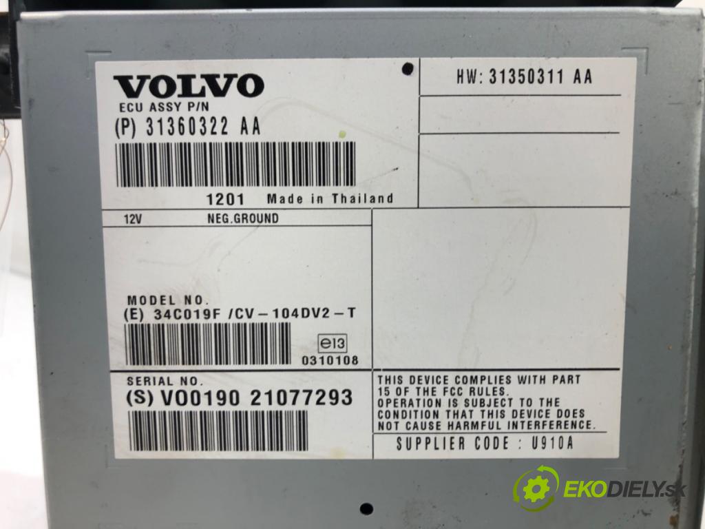 VOLVO V70 III (135) 2007 - 2016    T5 177 kW [241 KM] benzyna 2010 - 2014  Zosilňovač Antenní: 31360322AA (Zosilňovače)
