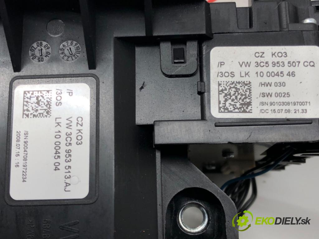 VW PASSAT CC B6 (357) 2008 - 2012    2.0 TDI 103 kW [140 KM] olej napędowy 2008 - 2012  Prepínač kombinovaný 3C5953507CQ 3C5953513AJ (Prepínače, spínače, tlačidlá a ovládače kúrenia)