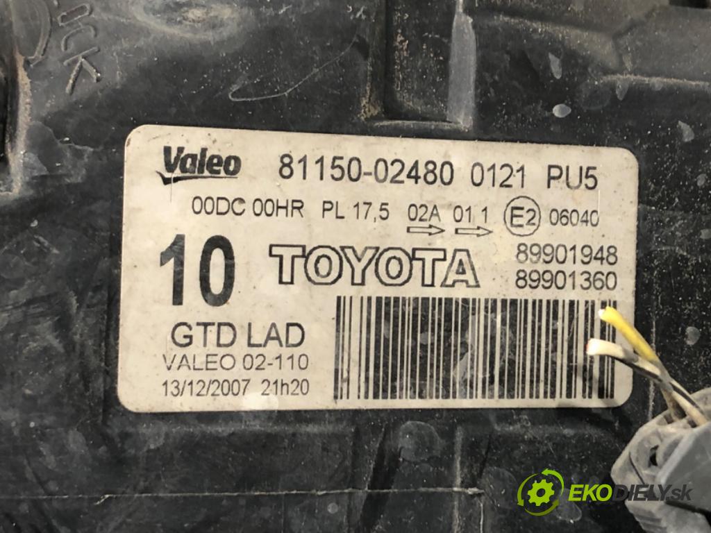 TOYOTA AURIS (_E15_) 2006 - 2012    1.6 (ZRE151_) 91 kW [124 KM] benzyna 2007 - 2012  Svetlomet ľavy predný XENON 81150-02480