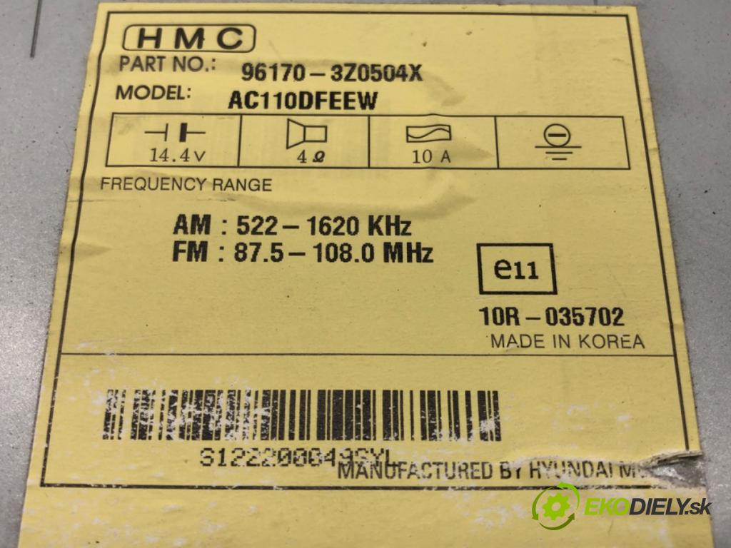 HYUNDAI i40 I (VF) 2012 - 2022    1.7 CRDi 85 kW [116 KM] olej napędowy 2012 - 2022  RADIO 96170-3Z0504X (Audio zariadenia)