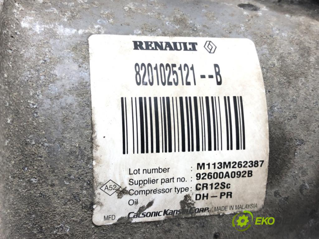 RENAULT FLUENCE (L3_) 2010 - 2022    1.6 16V (L304, L305, L30H) 82 kW [111 KM] benzyna   Kompresor klimatizácie 8201025121B (Kompresory klimatizácie)