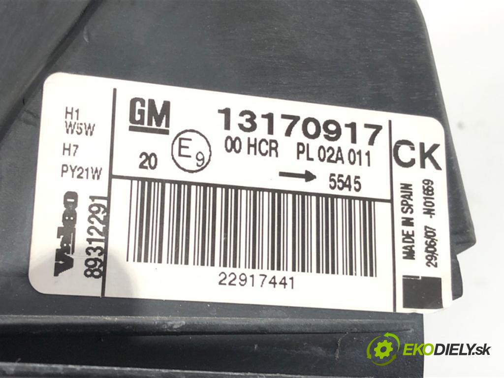 OPEL SIGNUM liftback (Z03) 2003 - 2008    3.0 V6 CDTI (F48) 130 kW [177 KM] olej napędowy 20  Svetlomet ľavy predný 13170917