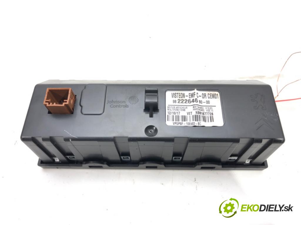 CITROEN C-ELYSEE (DD_) 2012 - 2022    1.6 VTi 115 85 kW [115 KM] benzyna 2012 - 2022  Dislpej 9822264680 (Prístrojové dosky, displeje)