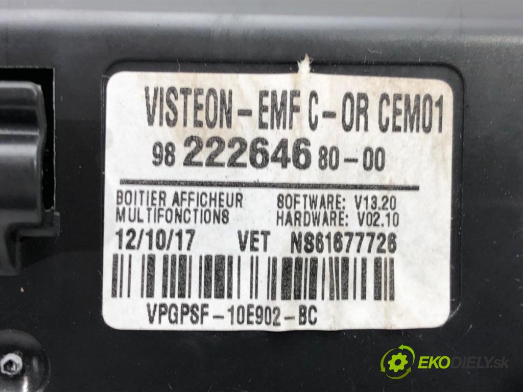 CITROEN C-ELYSEE (DD_) 2012 - 2022    1.6 VTi 115 85 kW [115 KM] benzyna 2012 - 2022  Dislpej 9822264680 (Prístrojové dosky, displeje)